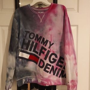 Tommy Hilfiger Denim Sweatshirt, Tie Dyed, XL Unisex